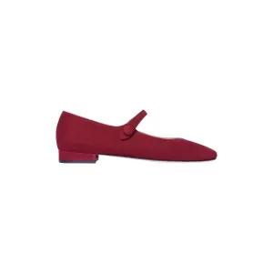 Women's Square Toe Mary Jane Shoe In Beet Suede