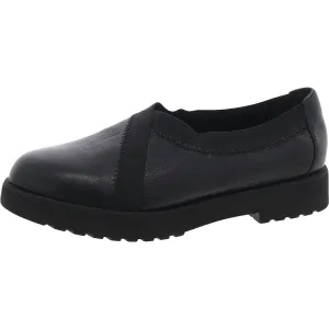 Womens Stretch Leather Slip-On Sneakers