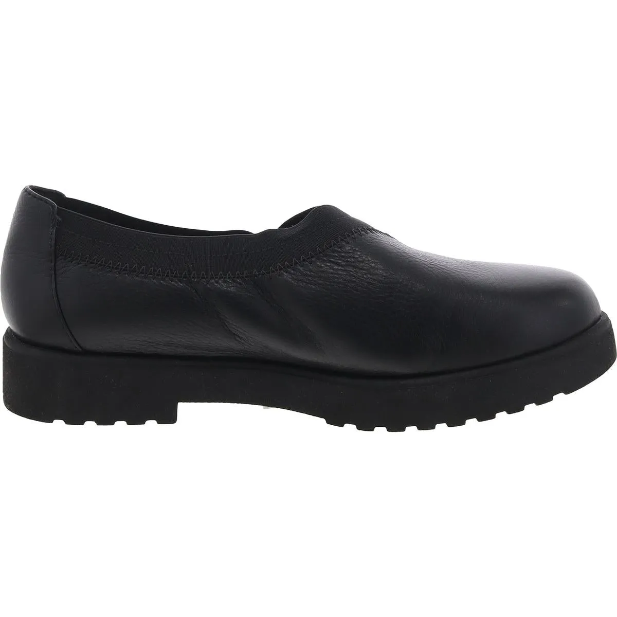 Womens Stretch Leather Slip-On Sneakers