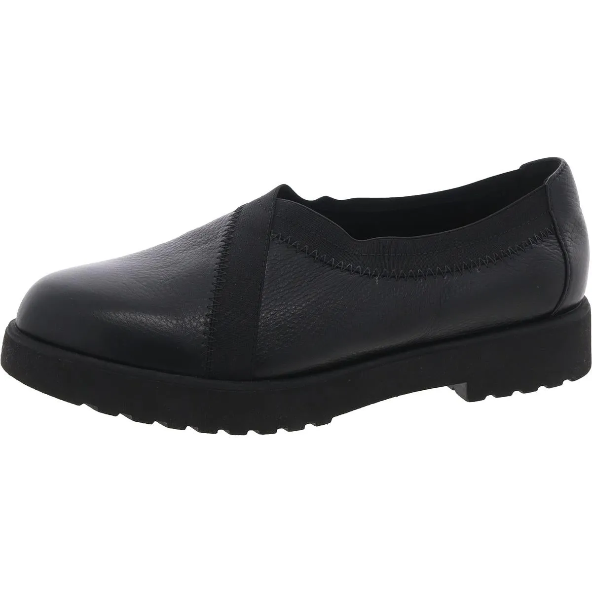 Womens Stretch Leather Slip-On Sneakers