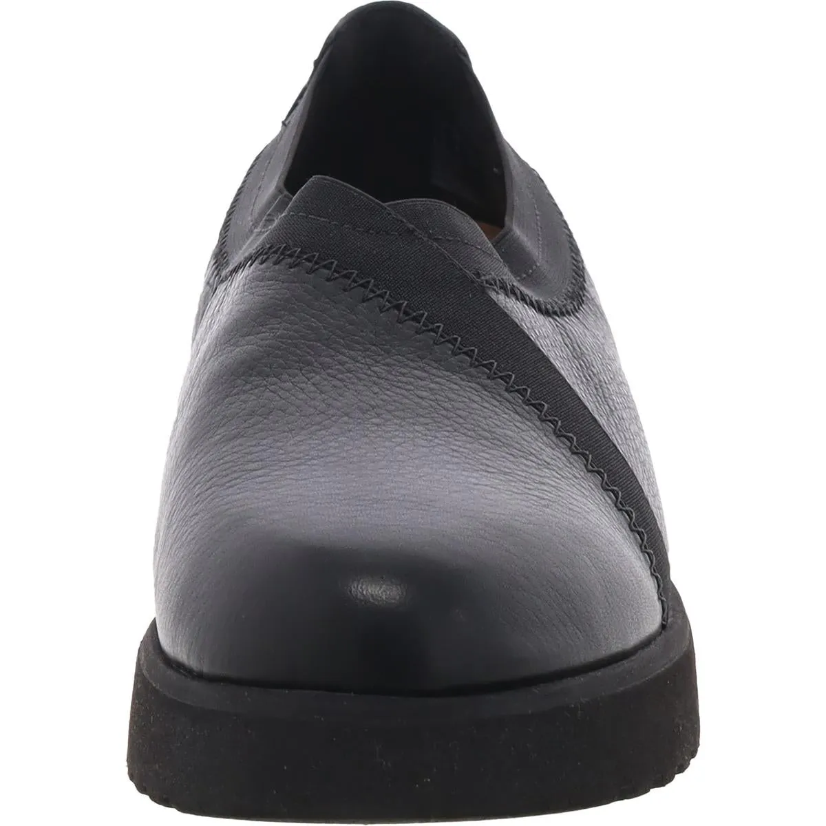 Womens Stretch Leather Slip-On Sneakers