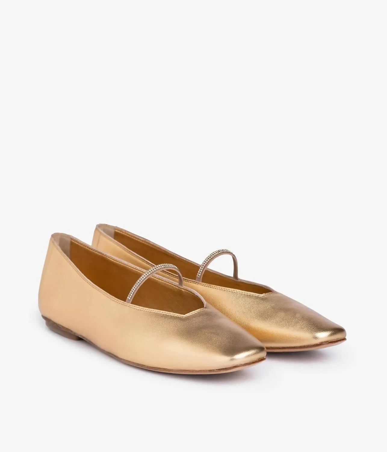 Women's Tila Metallic Leather Ballerina Flats In Gold