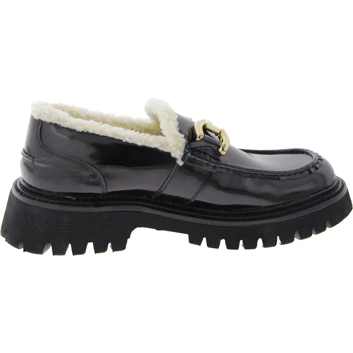 Zylus Womens Patent Embellished Loafers