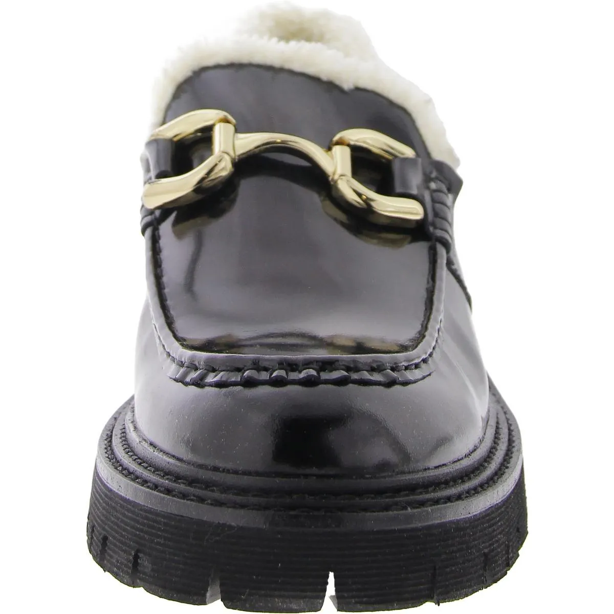 Zylus Womens Patent Embellished Loafers